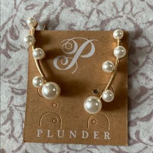 Pearl climber earrings from Plunder Design